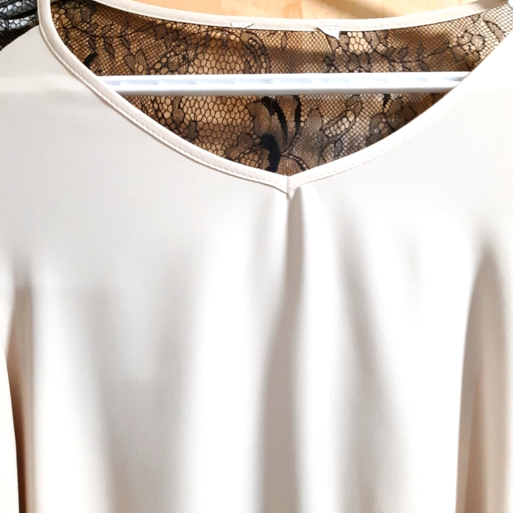 Joseph Ribkoff Backless Net Top in Beige and Black - Picture 6 of 8